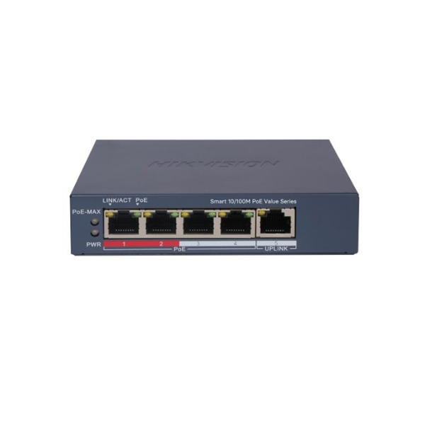 DS-3E1105P-EI/MV2 4 Port Fast Ethernet Smart PoE Switch Hikvision