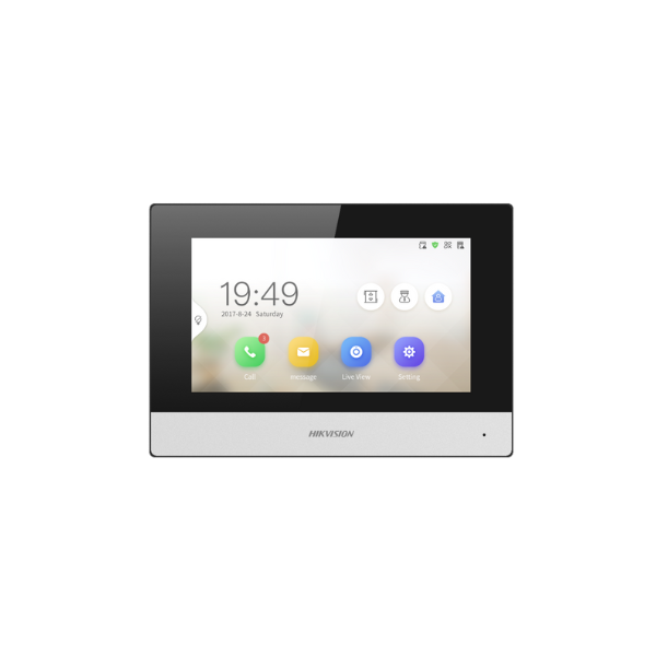 DS-KH6320Y-WTE2 7" TFT Screen Indoor Station Black (2-Wire) Hikvision